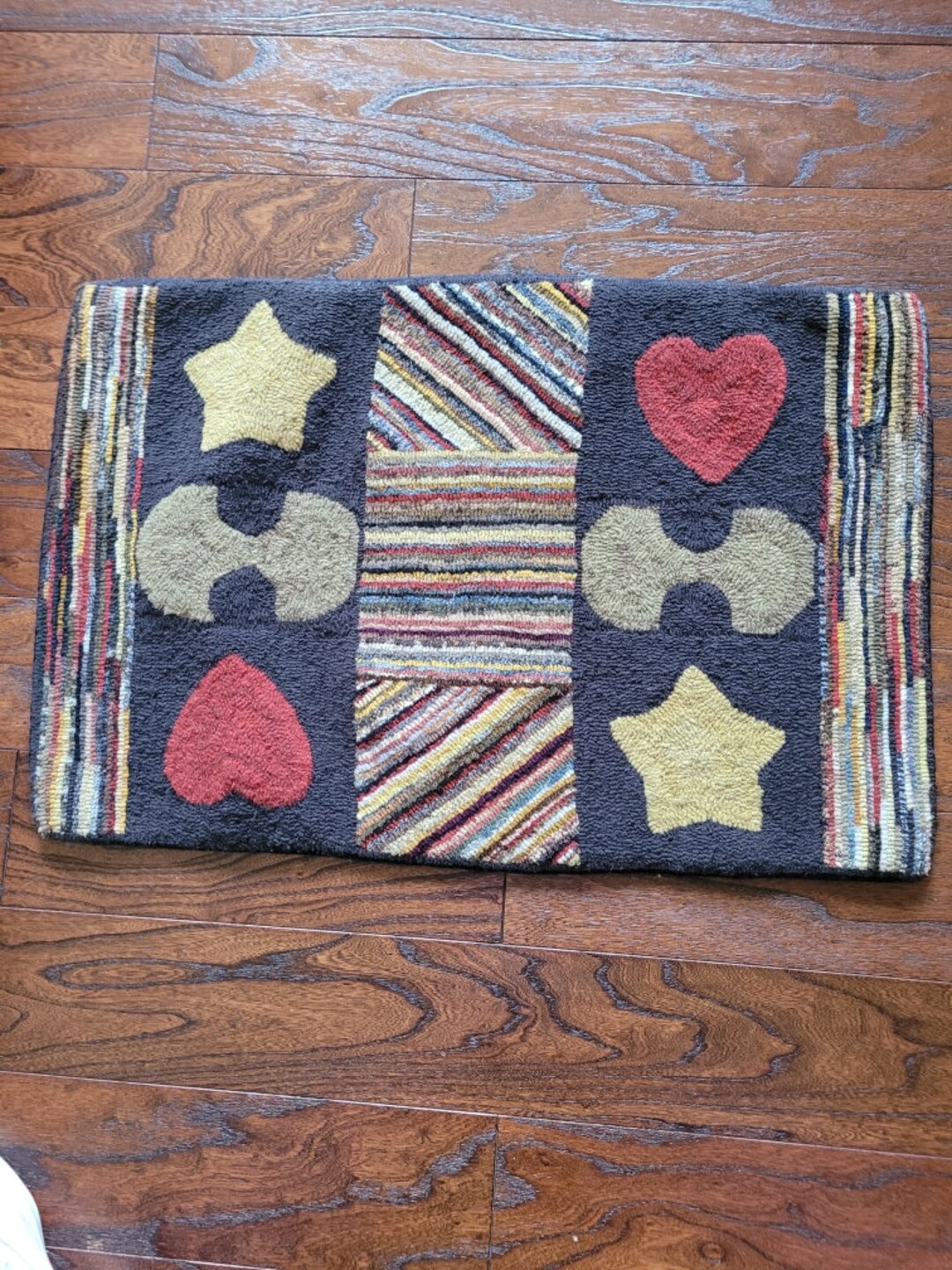 Stars/hearts/clam Shell/hit & Miss Finished Hand Hooked Wool Rug - Etsy