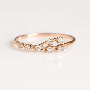 14k Gold Leo Zodiac Ring with Diamond, Astrology Sign Jewelry, Dainty Leo Ring, Birthday Gift, Personalized Zodiac Jewelry