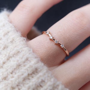 Anillo de oro de 14k con diamantes, símbolo del signo zodiacal Aries, joyería del horóscopo - Regalo personalizado imagen 6