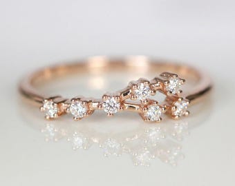 Anillo Leo de oro de 14k con diamante, joyería astrológica personalizada, regalo personalizado