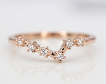 14k Gold Pisces Zodiac Ring with Diamond, Custom Astrology Jewelry, Personalized Gift