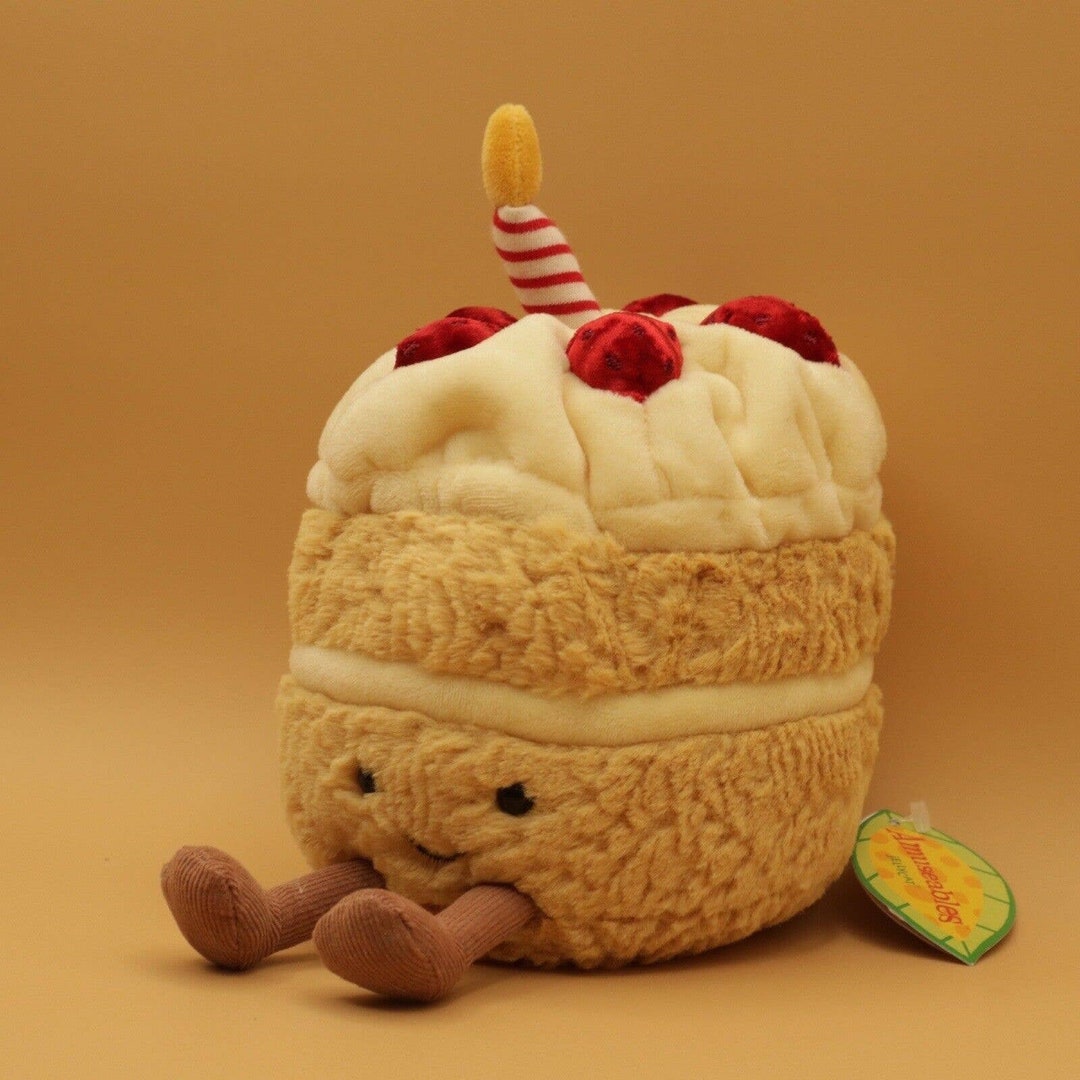 Jellycat New Amuseable Birthday Cake Muffin Candle Strawberries Plush