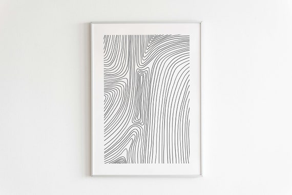 Minimalist Line Art Black and White Digital Print Printable - Etsy