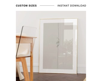 Impresión de arte de línea beige abstracta - Arte de pared moderno para la pared de la galería escandinava, decoración boho, sala de estar minimalista - Impresión digital
