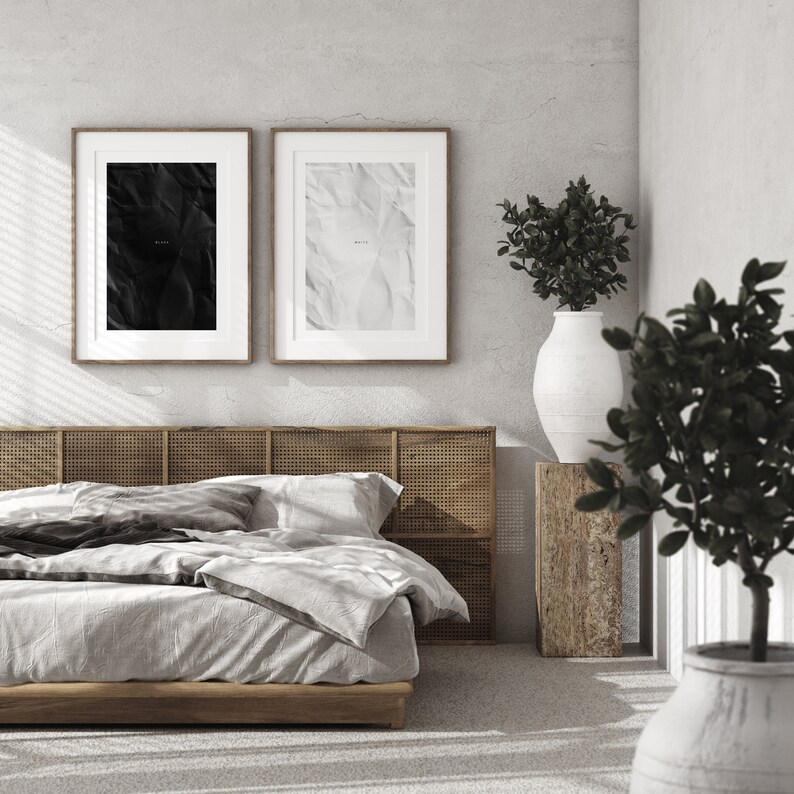 Set of 2 Black and White Prints Minimalist Art Minimalist Etsy