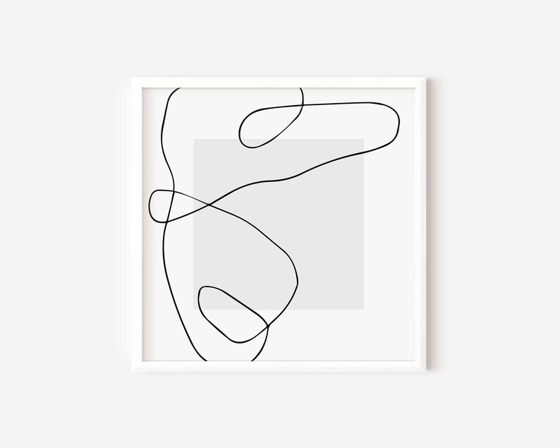 Minimalist One Line Art Print Set of 3 Modern Abstract Square - Etsy