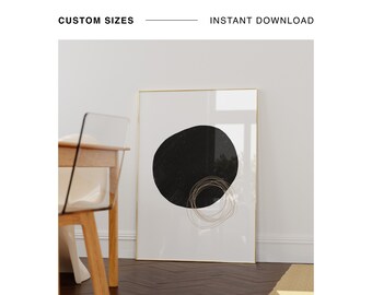 Skandinavischer Druck mit abstrakten minimalistischen Kreisen Digitaldruck, hochwertige sofortige minimalistische Kunstgalerie Wand herunterladbare Kunst