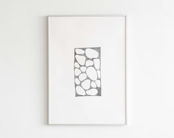 Impresión geométrica de decoración escandinava, arte minimalista de pared en blanco y negro, arte de sala de estar boho imprimible, pared de galería abstracta, arte digital