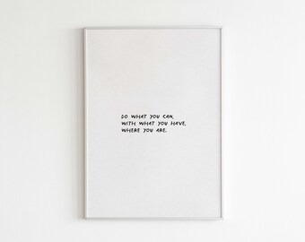 Impresión digital con cita inspiradora motivacional, Arte de pared positivo, Impresión de palabras alentadoras, Decoración de pared tipográfica, Póster con cita de autocuidado