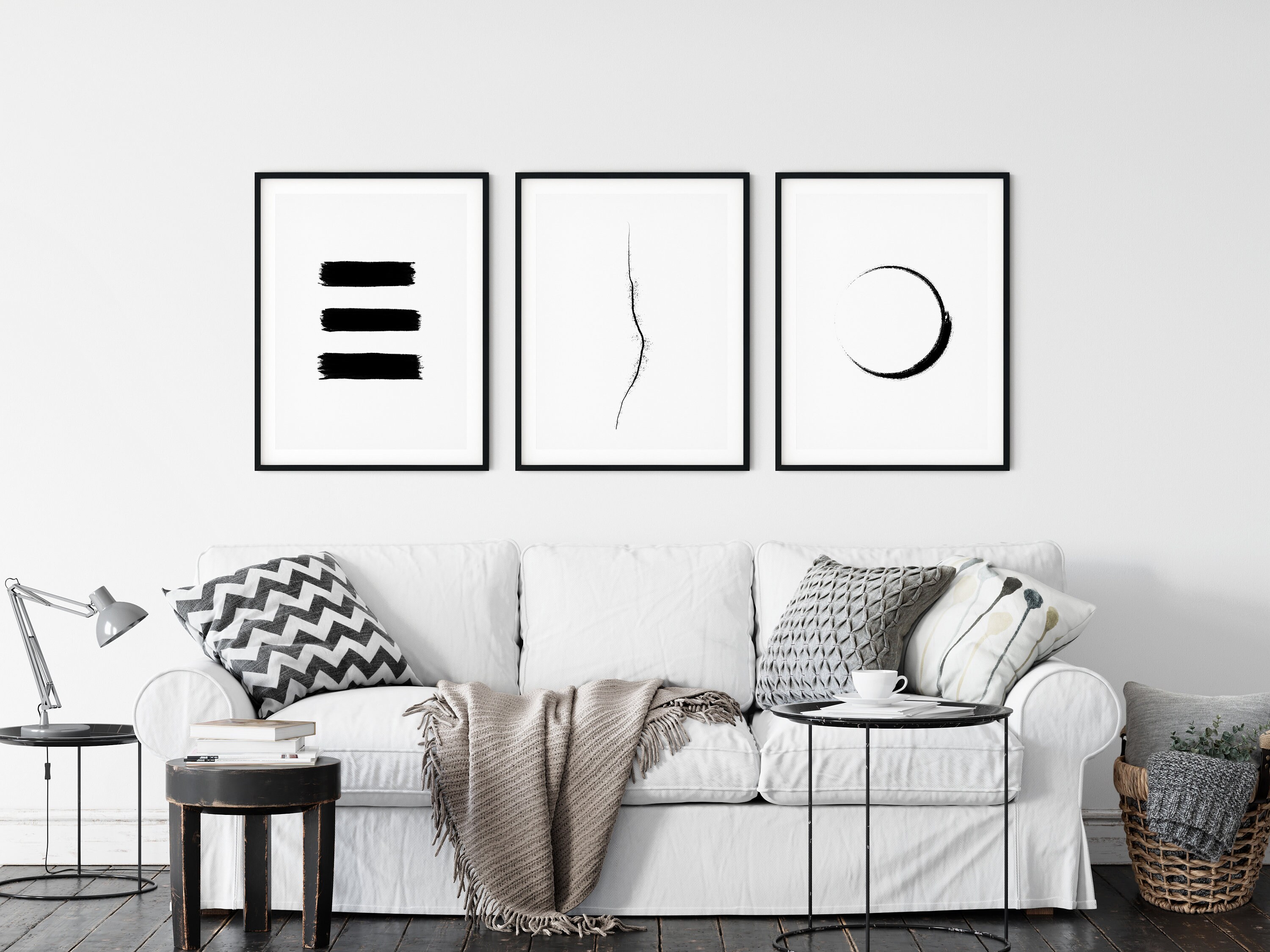 black and white scandinavian art