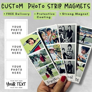 Custom Photo Strips Magnets, Photo Magnet, Photobooth, Custom Photos, Custom Photostrips, Photostrip Photo Magnetic, Gift Idea, Polaroid