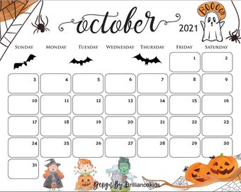 october calendar etsy