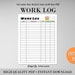 Editable Work Log Printable, Work Task Log, Time Spent Tracker ...