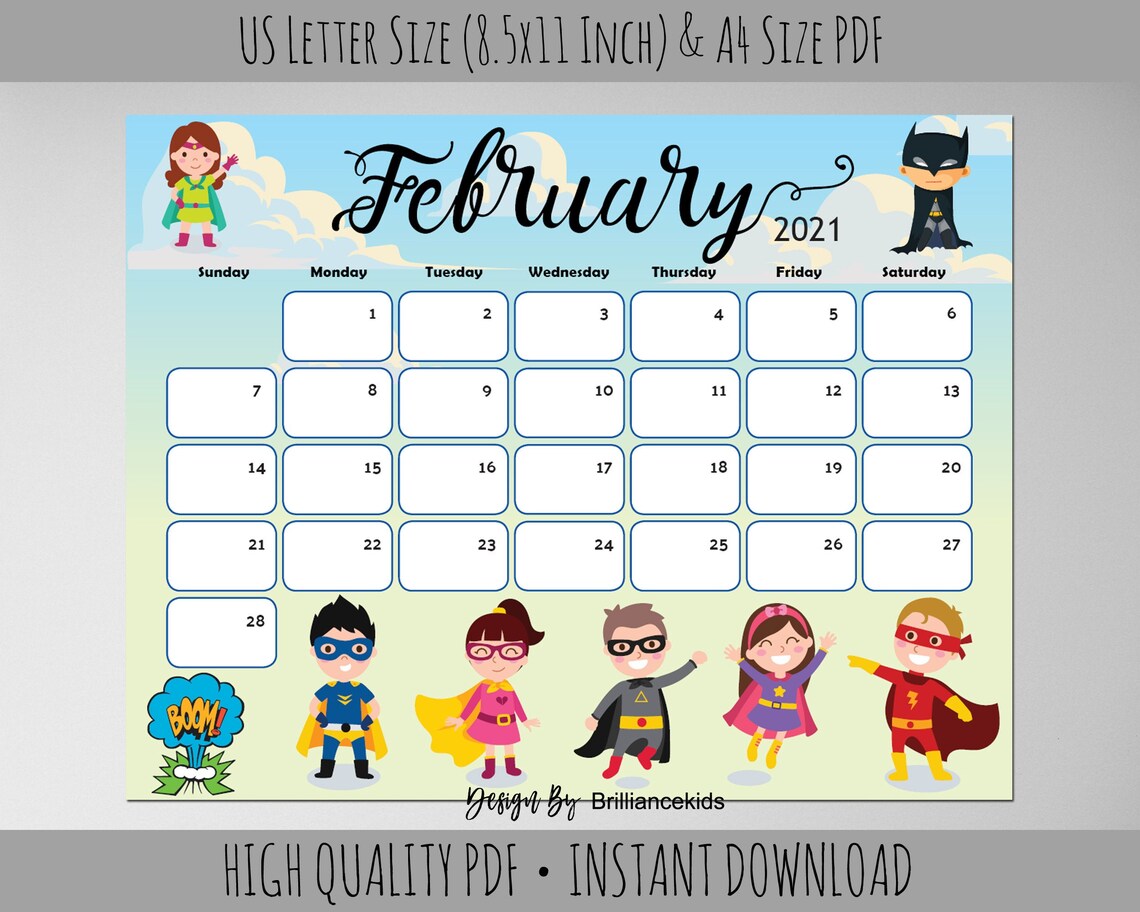 February Month Calendar 2021 Valentine Day Planner | Etsy February Month Calendar 2021 Valentine Day Planner | Etsy