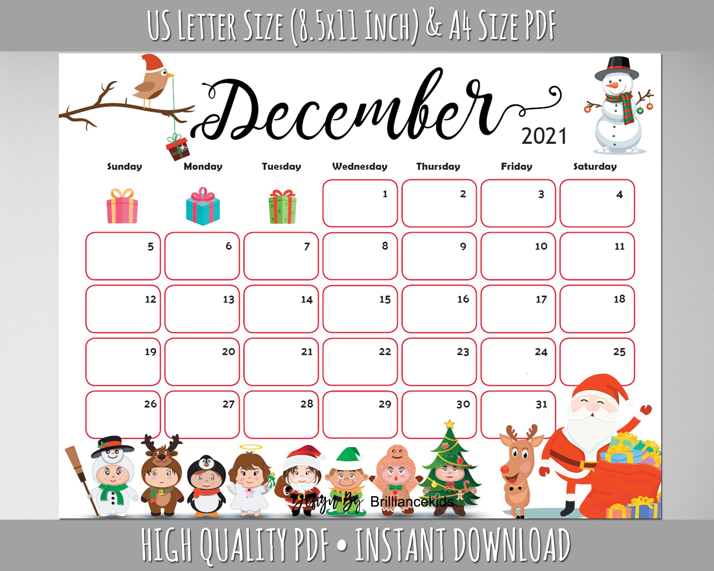 December Month Calendar 2021 Christmas Planner Printable Etsy December Month Calendar 2021 Christmas Planner Printable Etsy
