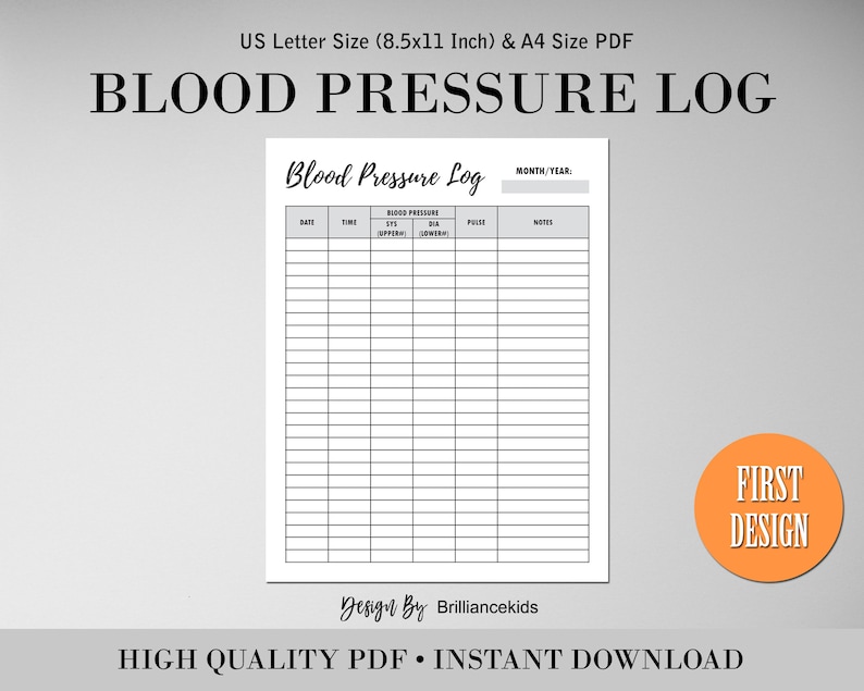 Blood Pressure Log Printable Tracker Heart Rate BP Monitor - Etsy Ireland