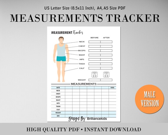 Premium Vector  Body measurement tracker for men to weight loss