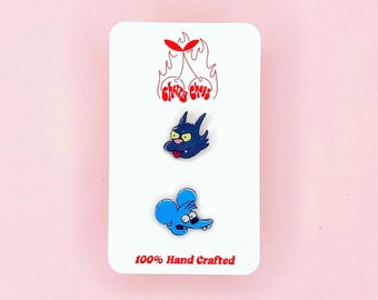 Itchy /& Scratchy Skull Holographic Sticker Duo