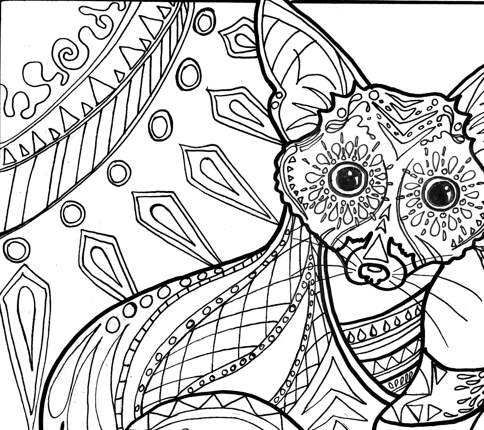 1 Printable Ringtail Cat Adult Coloring Page Instant Digital | Etsy