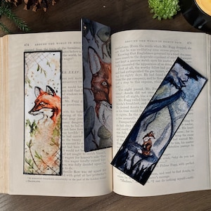 Handmade Fox Bookmark Set: Original Watercolor Art, Glossy Finish