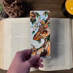 Forest Dragon Bookmark: Watercolor Art Page Tracker