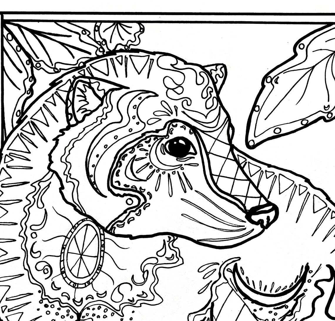 1 Printable Wolverine Animal Adult Coloring Page Instant - Etsy