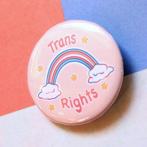 Handmade badge Trans Rights quote lgbt illustration transgender flag rainbow international day lgbt community Trans rights