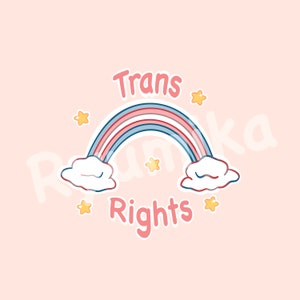 Handmade badge Trans Rights quote lgbt illustration transgender flag rainbow international day lgbt community image 9