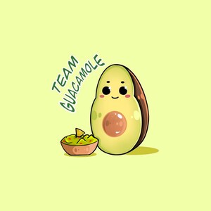 Badge fait main Team Guacamole avocat kawaii citation vegan bol de guacamole petit cadeau à offrir cadeau de noël image 8