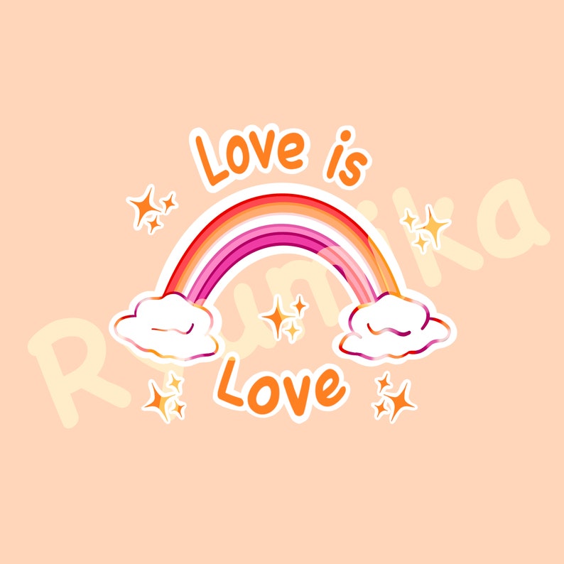 Handgefertigtes Abzeichen Zitat Love Is Love LGBT-Illustration Regenbogen-Lesbenflagge Internationaler Tag LGBT-Community Bild 9