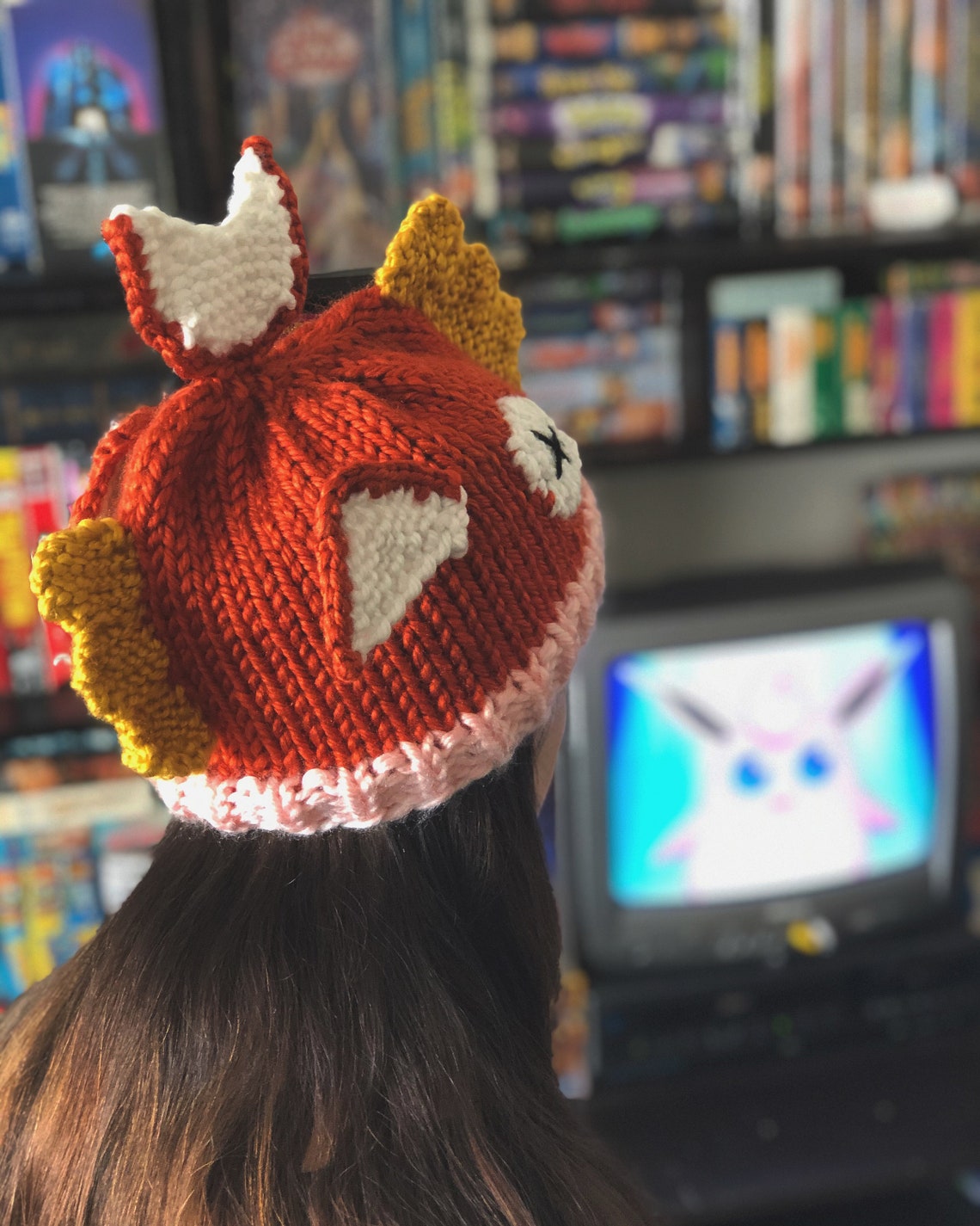 Knit magikarp hat Pokemon inspired knit hat Etsy