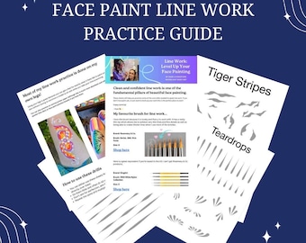 Face Painting Line Work Practice Sheets | Brush Control Drills (PDF Download)