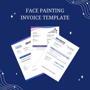 Face Painting Invoice Template, Freelance Artist Invoice Pack, Professional & Easy to Use