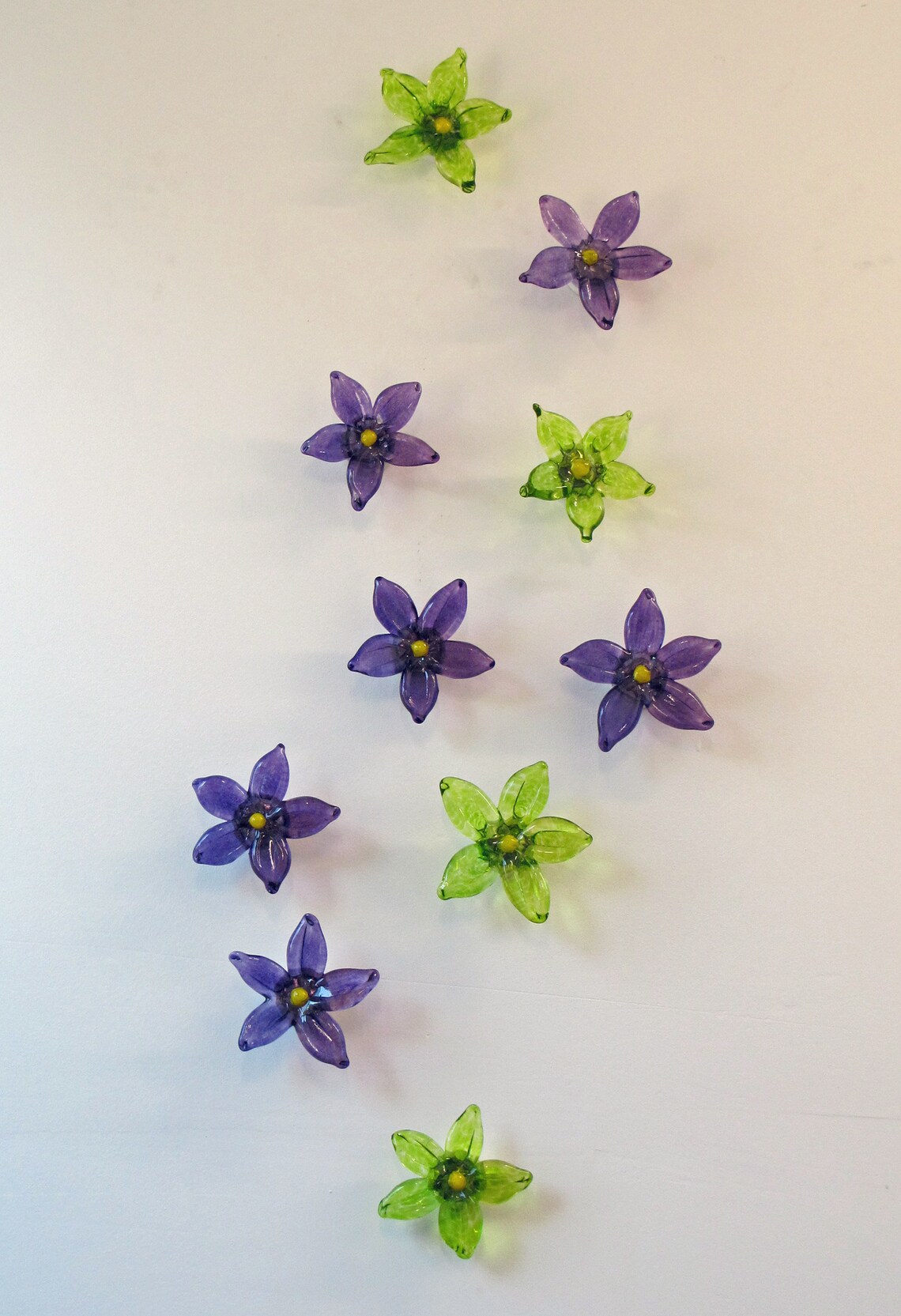 Blown Glass Flower Blossom Sculpted Wall Art Etsy