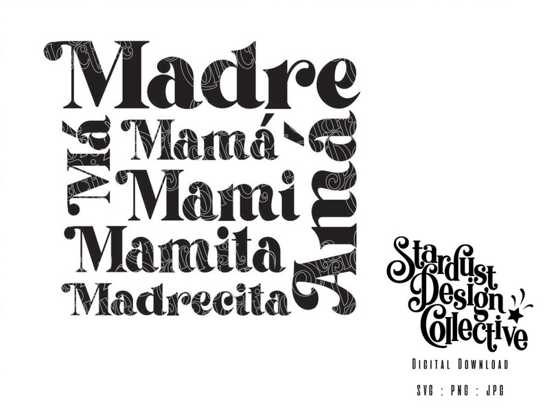Mama SVG Words for Mom in Spanish Mami Ma Ama Mamita Etsy