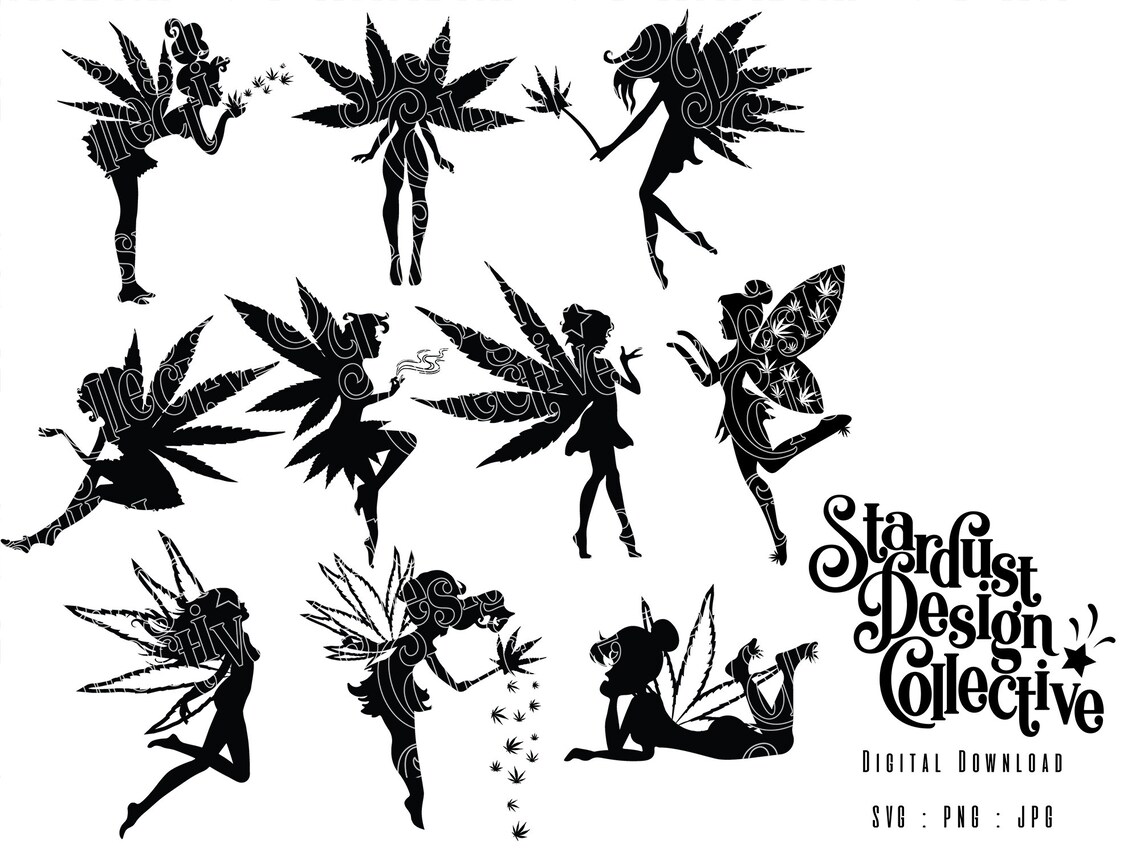 stoner svg weed svg weed fairy bundle cannabis girl etsy