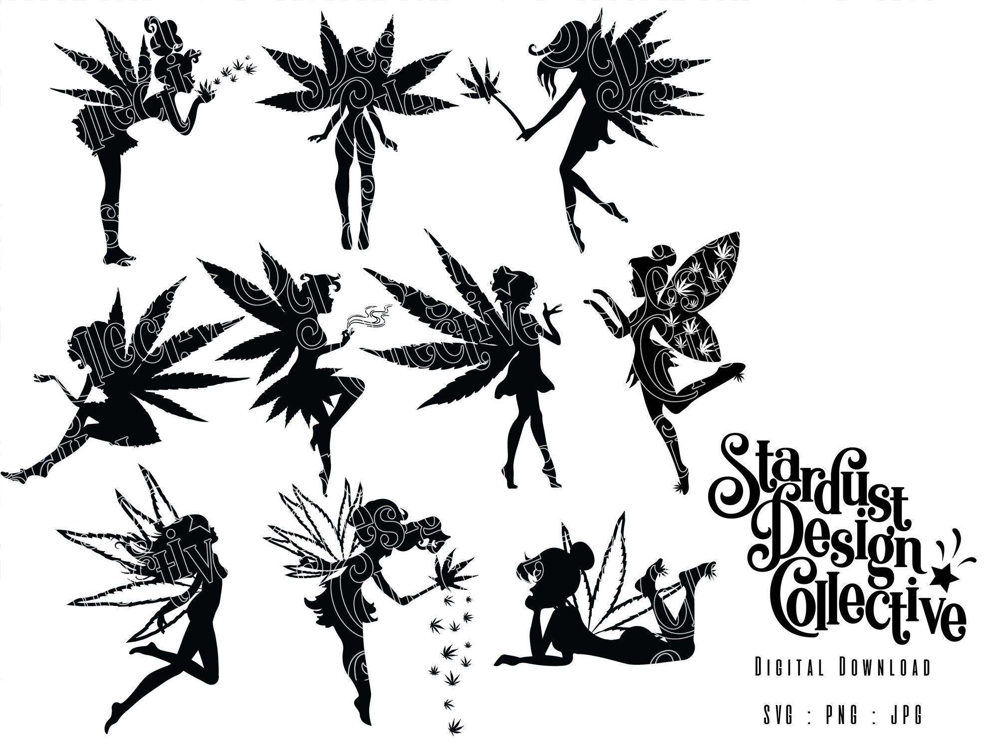 stoner svg weed svg weed fairy bundle cannabis girl etsy