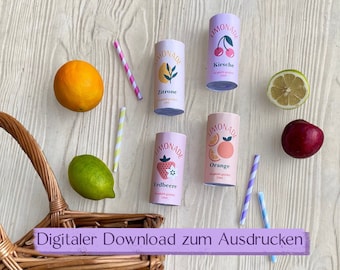 DIY Limonade Kaufladen Zubehör | Spielküche Zubehör | DIY Limo Dosen Bastelset