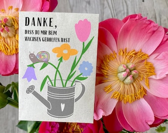 Blumensamentütchen mit Demeter-zertifizierten Wildblumen | Danke, dass du mir beim Wachsen geholfen hast