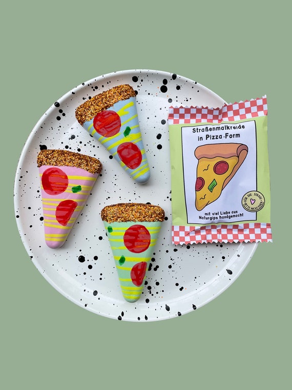 Straßenmalkreide Pizza, Mitgebsel Kindergeburtstag, Beschäftigung Kinder, Öko-Glitzer, handgemacht, plastikfrei, Osternest Füllung, Ostern