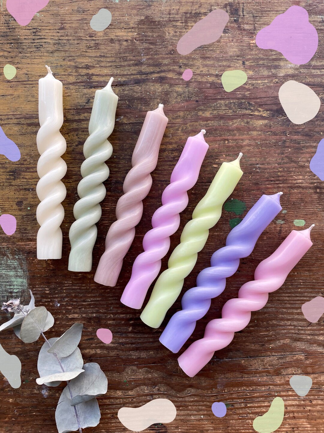 Hand-turned Candle, Stick Candle, Twisted Candle, Spring Candle, Gift ...