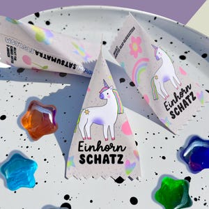 Einhorn-Schatz, Mitgebsel Kindergeburtstag, Beschäftigung für Kinder, Glücksstern Überraschung