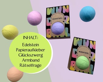 Wunderball mit Überraschungen | Mitgebsel Kindergeburtstag | Überraschungsball | Nachhaltig, Handgemacht, Umweltfreundlich