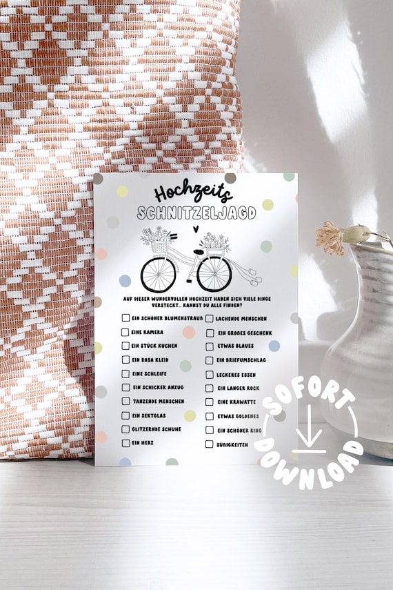 Schnitzeljagd für Hochzeiten, Beschäftigung für Kinder, Hochzeitsspiel, Schatzsuche, Hochzeitsquiz, Mitgebsel Hochzeit, Kinderbeschäftigung