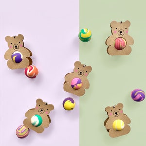 3er Set Flummibär, Mitgebsel Kindergeburtstag, Beschäftigung für Kinder
