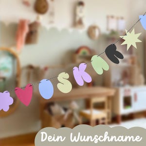 Personalized garland, birth, birthday, baby, pennant chain, rainbow