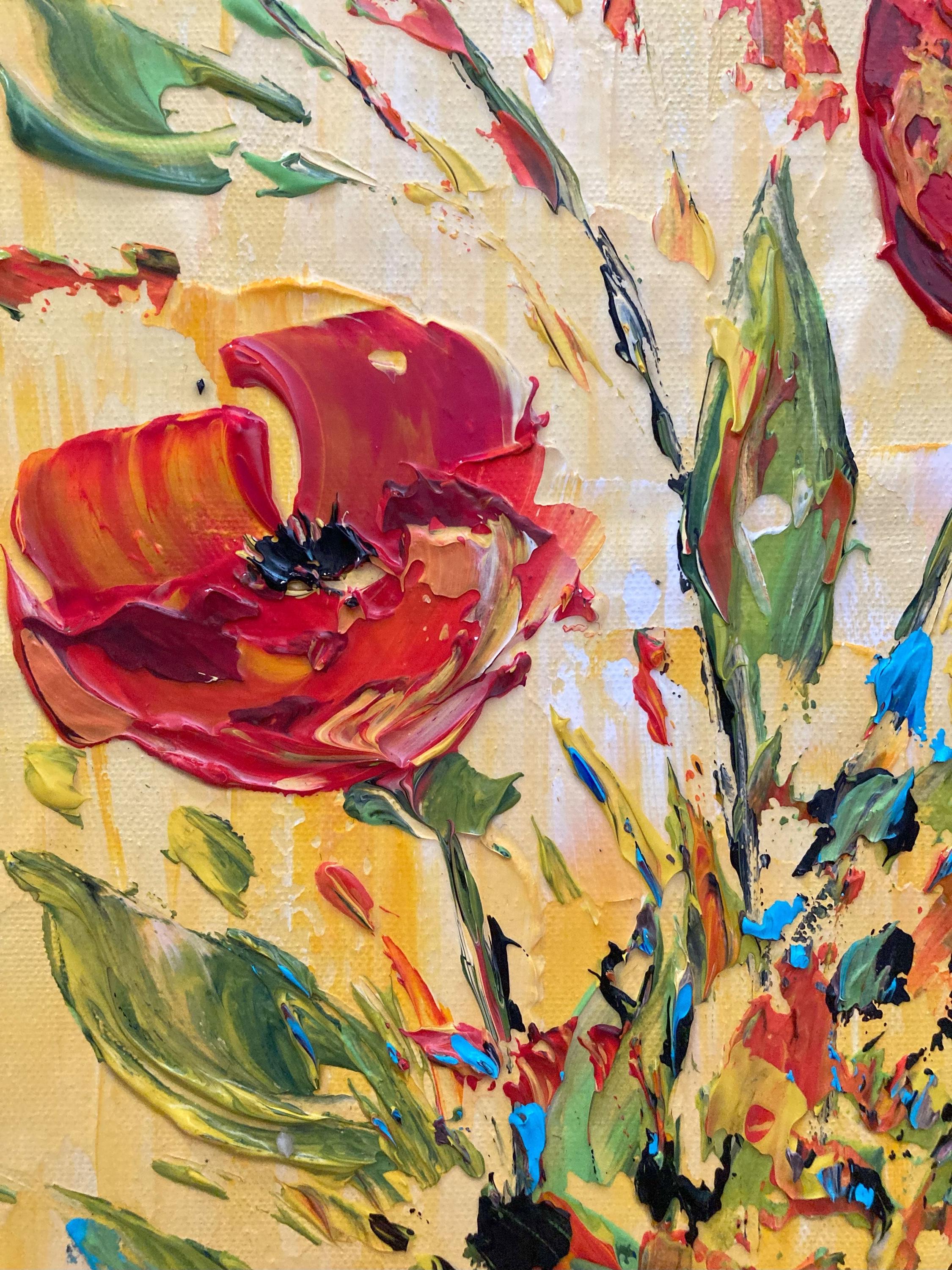 Fleurs Art floral vase bouquet Peinture sur toile Tableau 30x60 cm, V ...