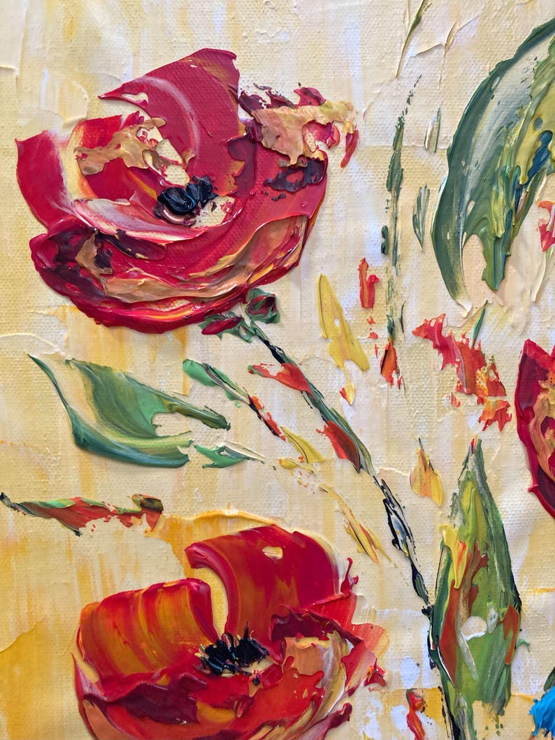 Fleurs Art floral vase bouquet Peinture sur toile Tableau 30x60 cm, V ...