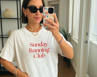 Camiseta Sunday Running Club / Chica fitness / Camiseta fitness / Camiseta de pilates / Ideas de atuendos de primavera / Regalo de San Valentín para novia