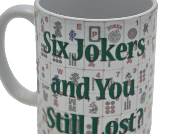 6 Jokers Mahjong Mug, Color Mahjong tiles, mahjong lovers mug, Mahjong gift, Mahjong Coffee Mug, mahjong gift, mahjong funny, Majong,